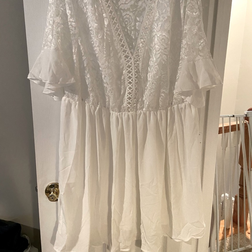 White lace beach dress